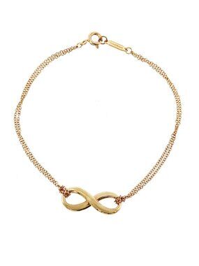 TIFFANY & Co. 18K Yellow Gold Infinity Double Chain Bracelet Size 6.5"